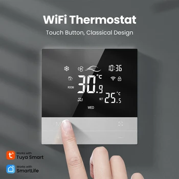 Wifi Регулятор температуры, сенсорный ЖК-экран, Умный кондиционер, Центральный контроллер, приложение / Голосовой контроллер Tuya для Google Home
