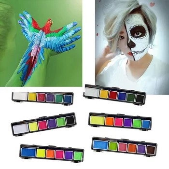 6-Цветная краска для тела, подходящая к макияжу для драмы на Хэллоуин, Водорастворимая детская краска для лица
