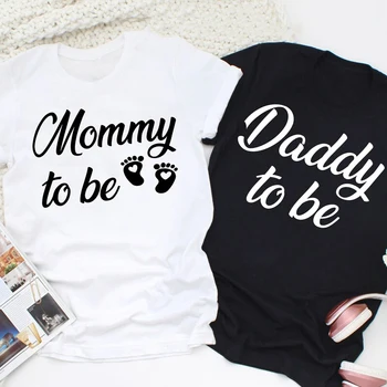 Футболки для будущих мам и пап, забавные хлопковые футболки для мамы и папы с коротким рукавом, подходящие к футболке с объявлением о беременности
