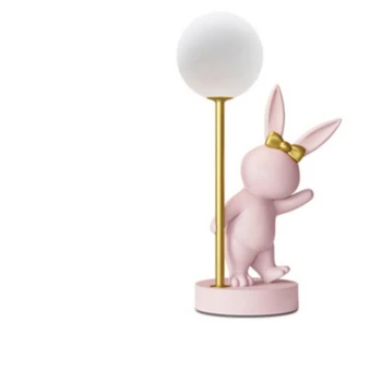 Nordic Lovely Rabbit Украшение рабочего стола Лампа Moon Night Light Лампы из смолы Освещение Детской Спальни Свадебный Подарок Друзьям