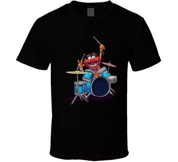 Новая мужская футболка Animal Muppets Drummer Rock, размер S-2Xl, свободный топ, футболка