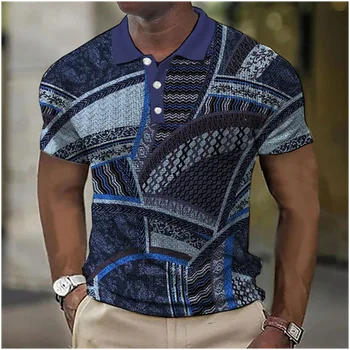 3d Мужская рубашка поло в стиле хип-хоп с принтом, короткий рукав, Летняя Новая повседневная уличная мужская верхняя одежда