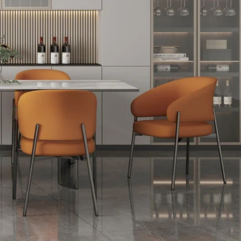 Роскошный Металлический обеденный стул для кухни, итальянские Уникальные мягкие квартирные стулья, современная акриловая мебель Cadeiras De Jantar для дома