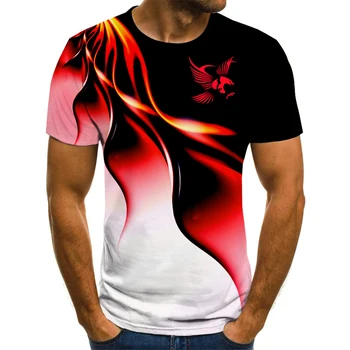 Модная летняя футболка мужская 2022, мужская футболка с 3D принтом Орла, дышащая футболка с принтом в уличном стиле, мужская футболка большого размера 6XL