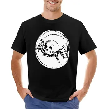Футболка в стиле ретро с черепом паука, футболки больших размеров, футболки оверсайз для мужчин
