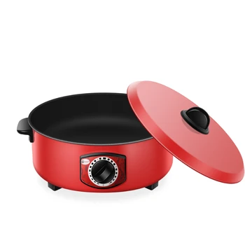 Электрический котел Красная Электрическая сковорода для приготовления на пару, варки и тушения, многофункциональная электрическая жарочная посуда