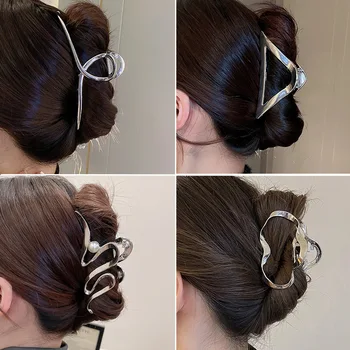 Корейская геометрическая металлическая шпилька, модный зажим для захвата Advanced Sense, зажим для волос с когтями Акулы, аксессуары для девочек, женщин, бесплатная доставка