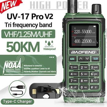 Baofeng UV-17 Pro V2 Wireless Copy Frequency Tri Band Водонепроницаемая Мощная Портативная Рация Дальнего действия UV-5R UV S9 Двухстороннее Радио