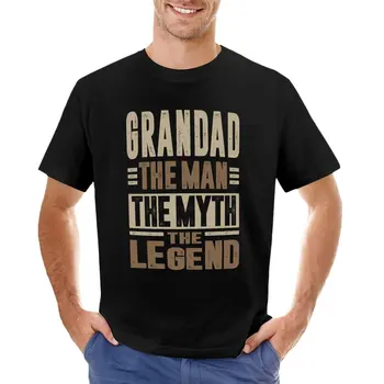 Футболка Grandad The Man The Legend, летние топы, летняя одежда, мужские футболки с длинным рукавом