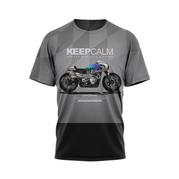 Новая мужская футболка с 3D-печатью, механический внедорожный мотоцикл, футболка с рисунком, Свободные топы с коротким рукавом уличной моды Оверсайз