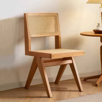 Маленькие садовые деревянные стулья Гостиная Внутренний подлокотник Ротанговый стул Дизайнерская плетеная уличная Минималистская мебель Krzeslo Wiklinowe