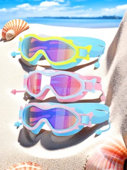 Детские плавательные очки Macaron с гальваническим покрытием, защитные очки для плавания из ПК, водонепроницаемые очки