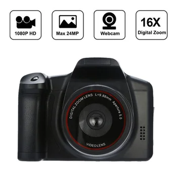 Профессиональная видеокамера Портативная цифровая зеркальная камера с 16-кратным зумом HD 1080P Камера с 2,4-дюймовым ЖК-экраном Камеры для путешествий на открытом воздухе