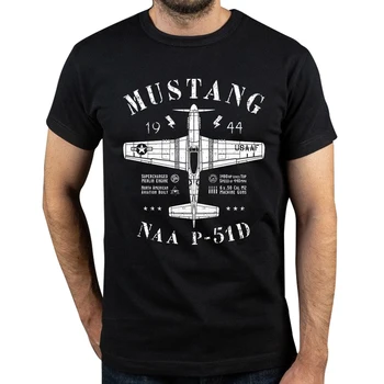 Новинка, футболки для любителей самолетов P-51 Fight Plane, хлопковая уличная одежда с коротким рукавом, подарки на день рождения, футболки в летнем стиле для мужчин