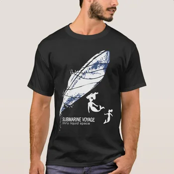 Футболка Thru Liquid Space Submarine Voyage из 100% хлопка с круглым вырезом, летняя повседневная мужская футболка с коротким рукавом, размер S-3XL