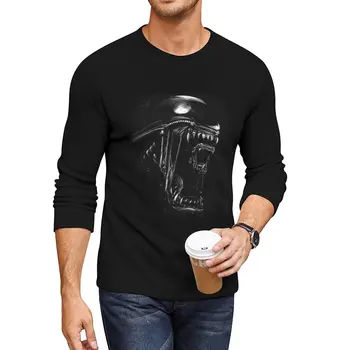 Новая длинная футболка с рисунком инопланетянина/ Ксеноморфа, милые топы, футболка для мальчика, одежда из аниме, футболки в тяжелом весе для мужчин
