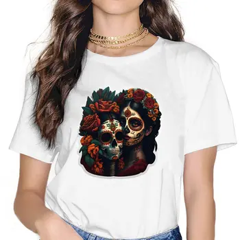 Dia De Los Muertos, Женская футболка с двойным дизайном, Мексиканский Череп, День Мертвых, Женские Футболки, Топы из полиэстера, футболка y2k Fashion
