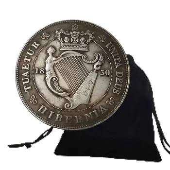 1830 Роскошная Художественная Монета Великобритании George IV Welsh Crown Art Coin /Европейские Памятные Монеты / Резная Карманная Счастливая Монета Memory Coin + Подарочный Пакет