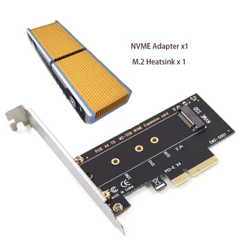 Адаптер M2 NVMe SSD NGFF для PCIE 4.0 X4, M Key PCI Express 4.0 M.2, NVME SSD с алюминиевым радиатором