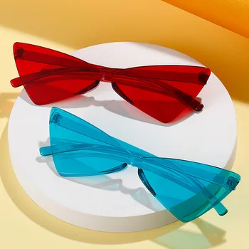 Солнцезащитные очки треугольной формы С солнцезащитным козырьком, очки для вечеринок, пляж, Пальстик, Винтажные солнцезащитные очки без оправы В качестве забавного подарка