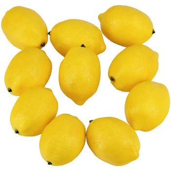 20 шт Искусственных Лимонов, Поддельных Лимонов, Искусственных Лимонов, фруктов желтого цвета длиной 3 дюйма и шириной 2 дюйма
