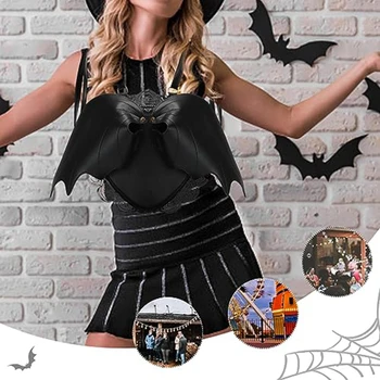 Женская сумка-рюкзак с крыльями летучей мыши в готическом стиле, черные стильные школьные сумки в стиле панк для девочек, Ангельские крылья, милый Маленький дьявол в упаковке