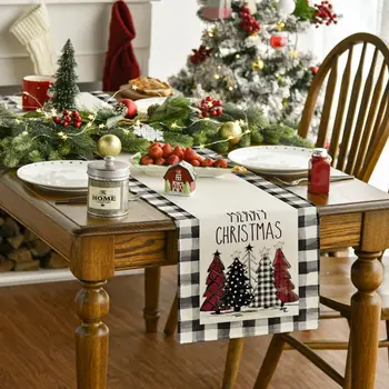 Рождественская скатерть для скатерти, украшение стола и аксессуары для интерьера, домашняя льняная скатерть, скатерти для столовой, салфетки