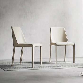 Легкий роскошный обеденный стул высокого класса, минималистичное седло, кожаное кресло, домашний дизайнер, ресторан, спинка, современный минималистичный табурет