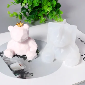 Силиконовая форма для выпечки DIY Украшение торта 3D Медведь Формы для шоколадной помадки Ручной Работы Форма для изготовления Ароматерапевтических свечей из гипсовой смолы