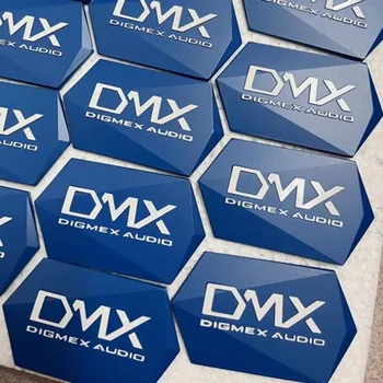 Универсальная металлическая вывеска DMX, табличка с логотипом OEM Для усилителя звука, динамик, рупор громкоговорителя 70 * 40 мм