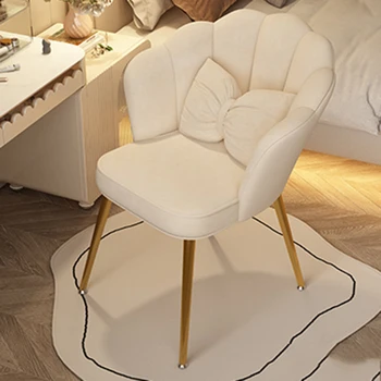 Роскошные обеденные стулья в скандинавском стиле Дизайнерский макияж Современные белые стулья с Золотыми ножками Квартира Бесплатная Доставка Fauteuil Салон Товаров для дома