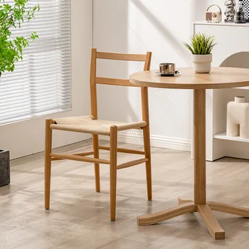 Мебель для дома Современный простой кухонный стул Плетеный стул с лицевой стороной Обеденный стул со спинкой из бука Дизайнерский стул, устойчивый к нагрузке