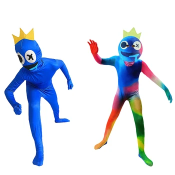 Костюм HenneBerry Rainbow Friends Для мальчиков, Синий монстр, Вики, косплей, игра ужасов, Комбинезон на Хэллоуин, Карнавальный костюм для вечеринки