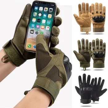 Тактические перчатки с сенсорным экраном, Армейский Военный тренажерный зал, мужские перчатки для пейнтбола, Страйкбола, стрельбы, единоборств, велоспорта, жесткие перчатки с полными пальцами