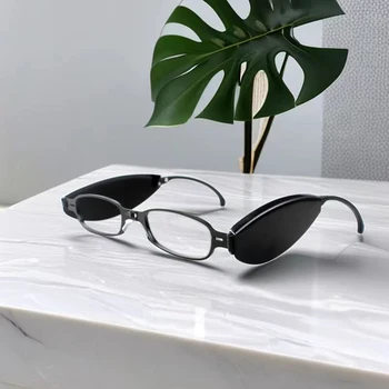 Складные увеличительные очки для чтения в оправе из сплава безвинтовой конструкции Защита линз от блокировки синего света