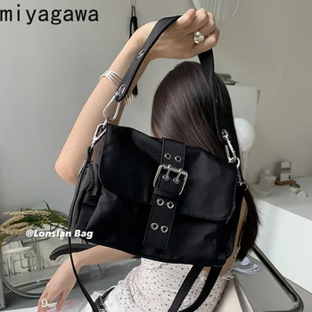 Модная пряжка ремня Miyagawa в стиле ретро, широкий плечевой ремень, сумка через одно плечо, подмышечная сумка для женщин, пикантные сумки для девочек