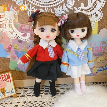 1/8 Куклы BJD с одеждой, уникальная школьная форма, 16 см, милый комплект одежды для девочек, детские игрушки, подарки на день рождения, модная игрушка