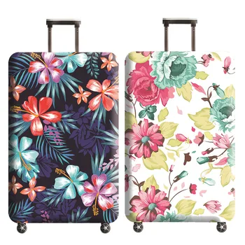 Утолщенный чехол для багажа с 3D цветочным узором, эластичный чехол для багажа, подходящий для 18-32-дюймового чемодана, пылезащитный чехол, аксессуары для путешествий