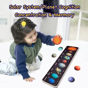 Игры, Обучение, Домашний декор для мозга, Марс, Девять Планет, Пазлы, Деревянные Пазлы Для взрослых/KidsToy Moon Earth Jigsaw