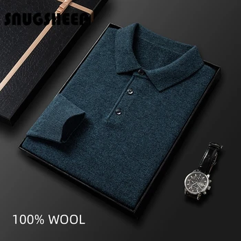 100 шерстяной модный свитер поло мужской топ 2023 зимняя мужская одежда свитера одежда класса люкс корейский винтажный вязаный пуловер оверсайз