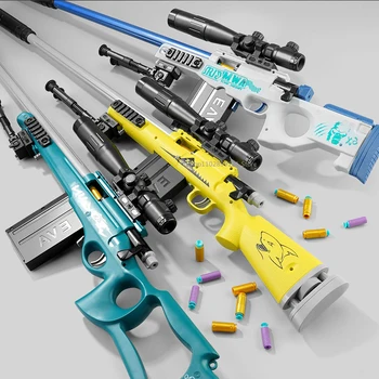 98k AWM Shell Eject sniper rifle Gun Toy Мягкая Пуля Игрушечный Пистолет Для Обучения Прицеливанию модель страйкбольного пистолета CS Game Model Gun Игрушки для мальчиков