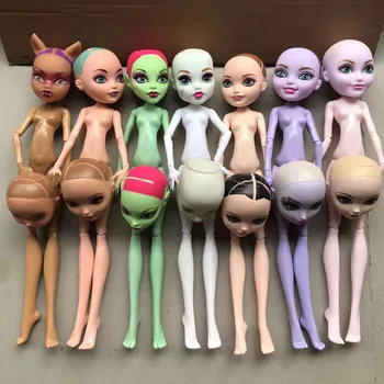 Чудовищная кукла-игрушка с несколькими шарнирами, подвижные фигурки кукол, коричневое Белое Зеленое Розовое Бежевое Фиолетовое тело, Разноцветные головки для волос