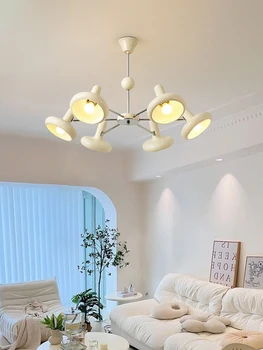 Кремово-белые подвесные люстры для прихожей и гостиной, освещение для столовой, подвесные светильники для гостиной, светодиодные светильники для спальни