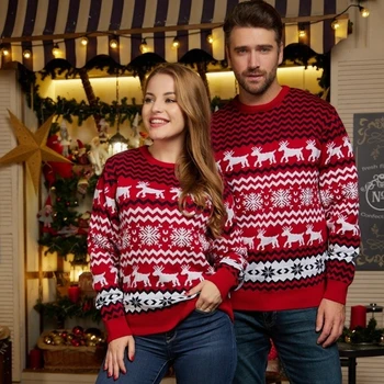 2023 Новые зимние Семейные Рождественские свитера, Повседневные свободные джемперы, подходящая одежда для мамы, папы, детей, теплые Мягкие пуловеры, топы в рождественском стиле