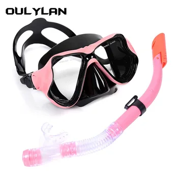 Oulylan Профессиональная маска для подводного плавания с трубкой для подводного плавания Очки для подводного плавания Набор трубок для подводного плавания Маска для взрослых Унисекс