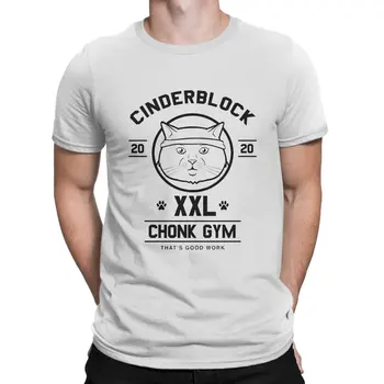 Мужская футболка Chonk Gym Повседневные хлопчатобумажные футболки с короткими рукавами и милыми кошачьими животными, одежда с круглым вырезом, новое поступление