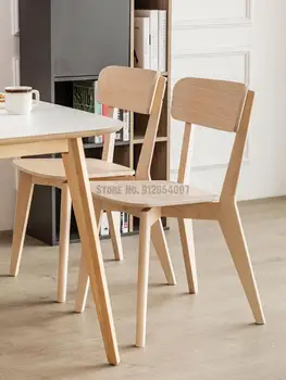 Обеденный стул Lisaber из массива дерева в скандинавском стиле, современный минималистичный Дизайнерский стул для ресторана и кафе со спинкой из ясеня