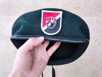 Все размеры Шерстяной черновато-зеленый берет 6-й группы спецназа армии США, ЗНАКИ ОТЛИЧИЯ СПЕЦНАЗА SF, военная шляпа 1963 ~ 1971