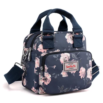 Модная женская Маленькая сумка через плечо с цветочным узором, Высококачественная Водонепроницаемая нейлоновая сумка, женская сумка-мессенджер с несколькими карманами