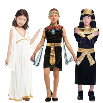 Костюмы фараона Клеопатры для детей, мальчиков и девочек из Древнего Египта, семья принцессы и принца для косплея